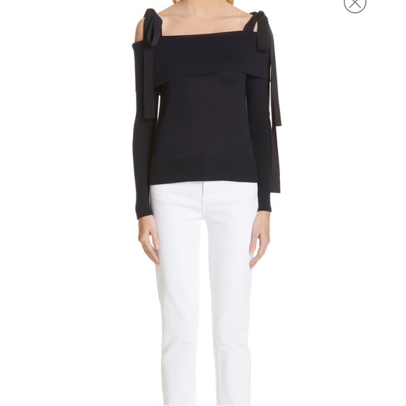 Adeam Off the Shoulder Sweater with Shoulder Ties - Picture 3 of 8